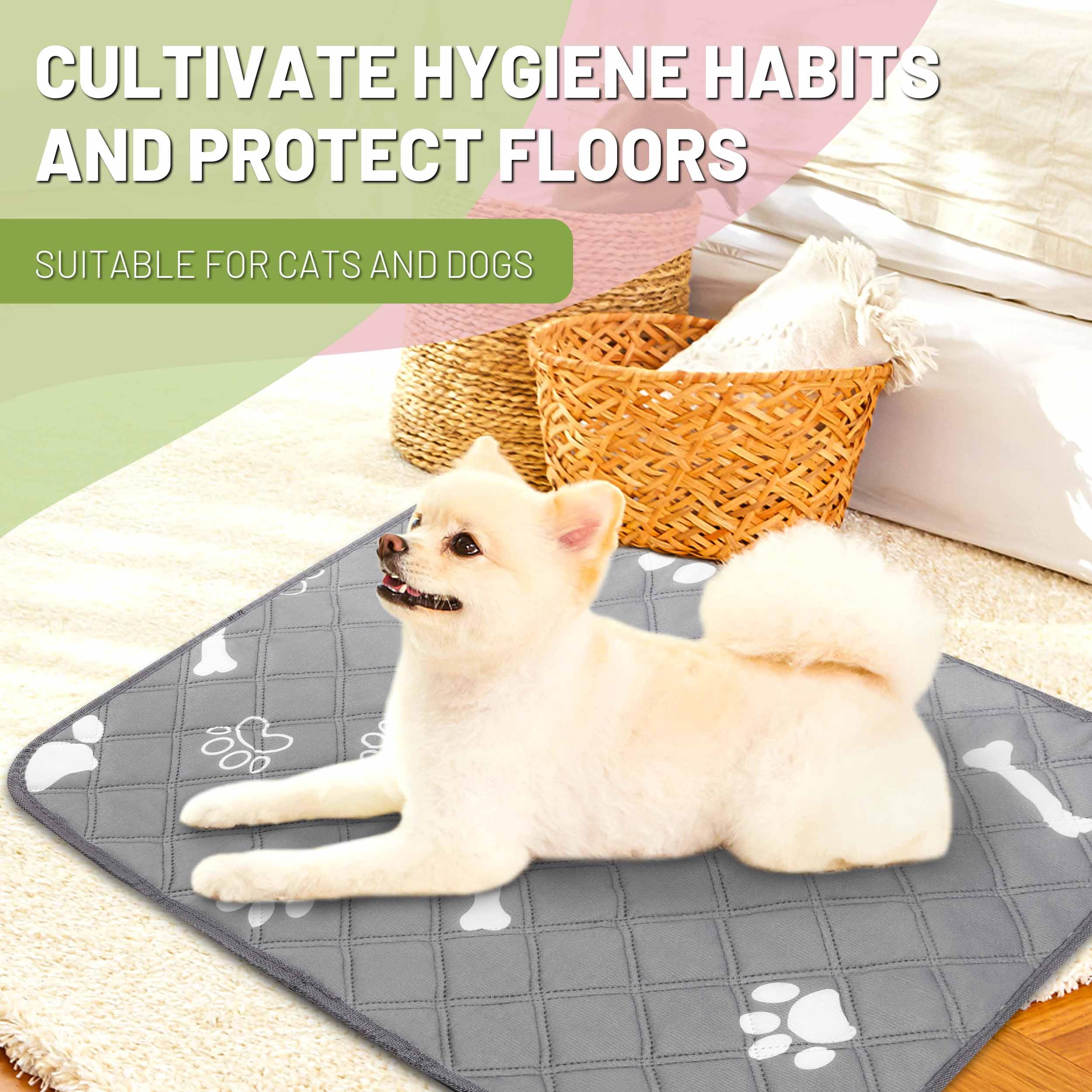 PatiencET Almohadillas lavables para orina para perros, 18 x 24 pulgadas, reutilizables, superabsorbentes, paquete de 4 almohadillas para orinal para cachorros con parte inferior impermeable para