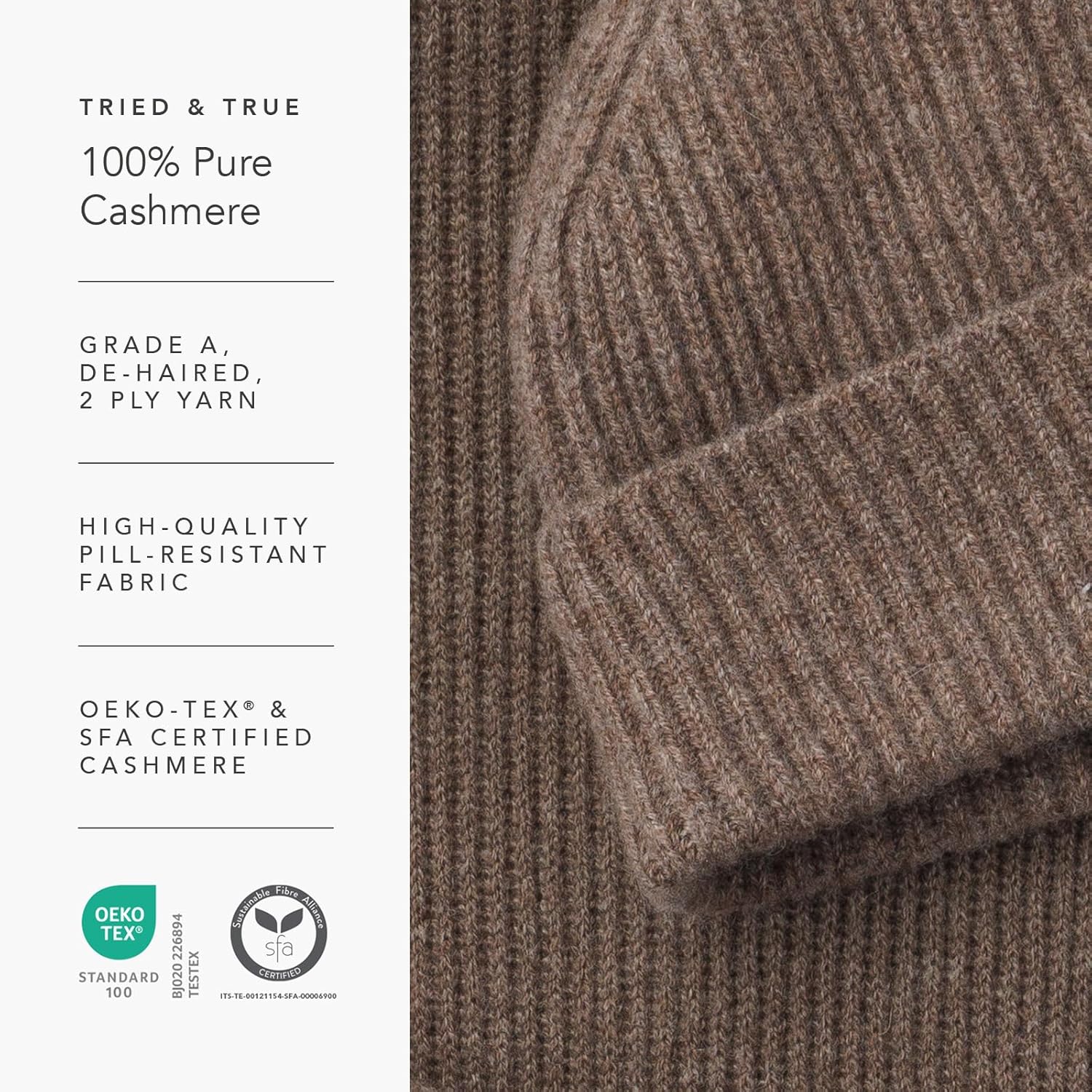 Fishers Finery Men's 100% Pure Cashmere Ribbed Cuffed Hat; Ultra Plush - Image 5