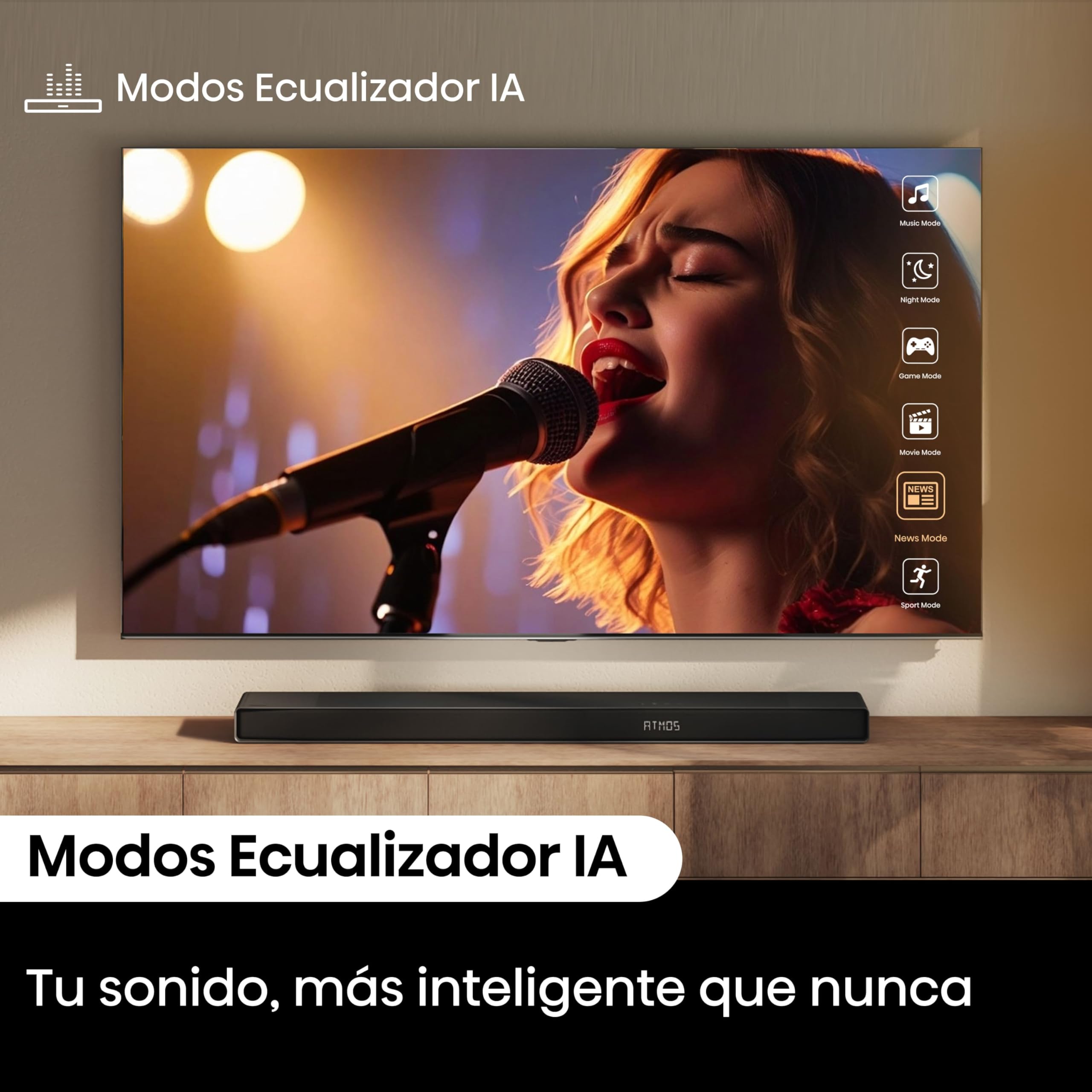 Hisense AX5140Q - Barra de Sonido 5.1.4, 600W, 13 Altavoces, Subwoofer y Altavoces Traseros Inalámbricos, Dolby Atmos, DTS:X, Ecualizador IA, Calibración Automática, Hi-Concerto, EzPlay 3.0