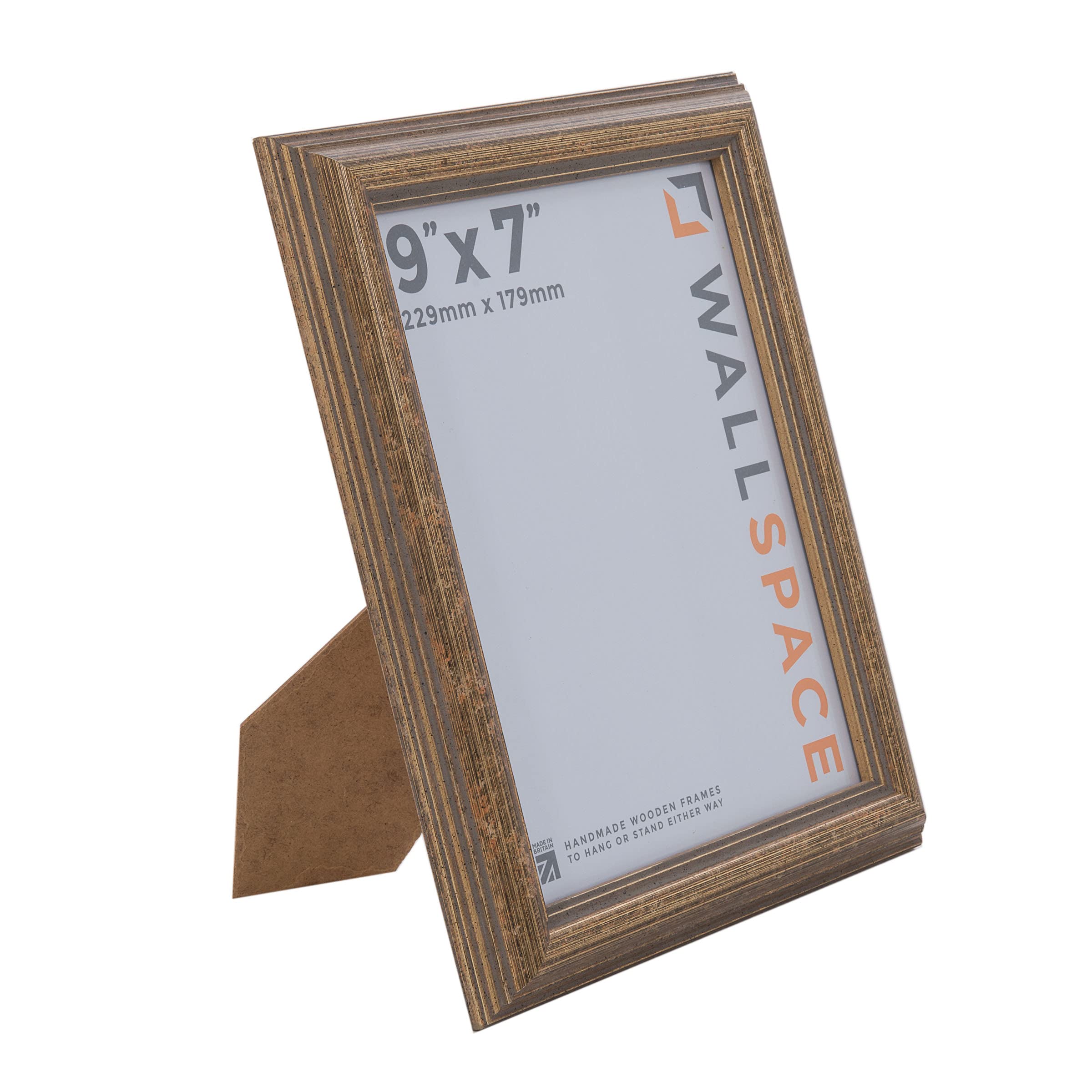 Wall Space 9x7 Gold Frame | Antique 9x7 Gold Picture Frames | 9 x 7 inch Gold Photo Frame | Wooden 9x7 Gold Frames | All Wooden 9x7 Gold Photo Frames are made from SOLID WOOD and have REAL GLASS