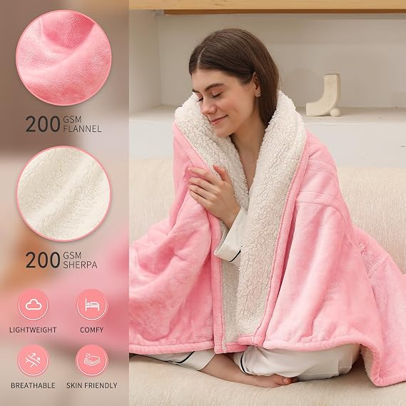 Heated Blanket Full Size, Electric Blanket Full with 6 Heating Levels