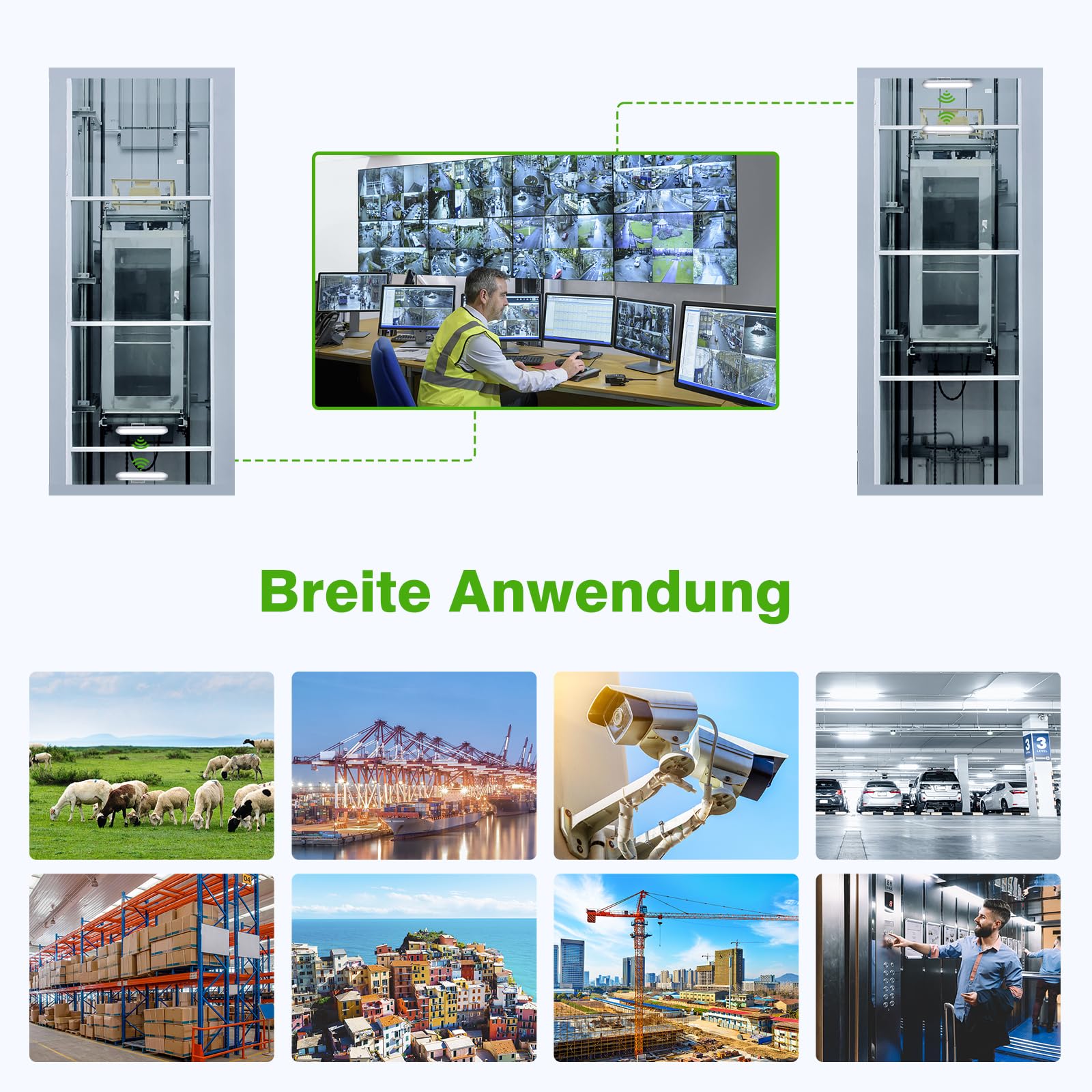 AdaLov WLAN-Bridge CPE660 5,8 GHz, Outdoor WiFi-Bridge mit Halterung, Punkt-zu-Punkt-Netzwerk bis 3 km für Kamera/Nebengebäude/Gartenhaus/Garage/Scheune, Plug & Play, IP65 Wetterfest, 12V DC/24V PoE