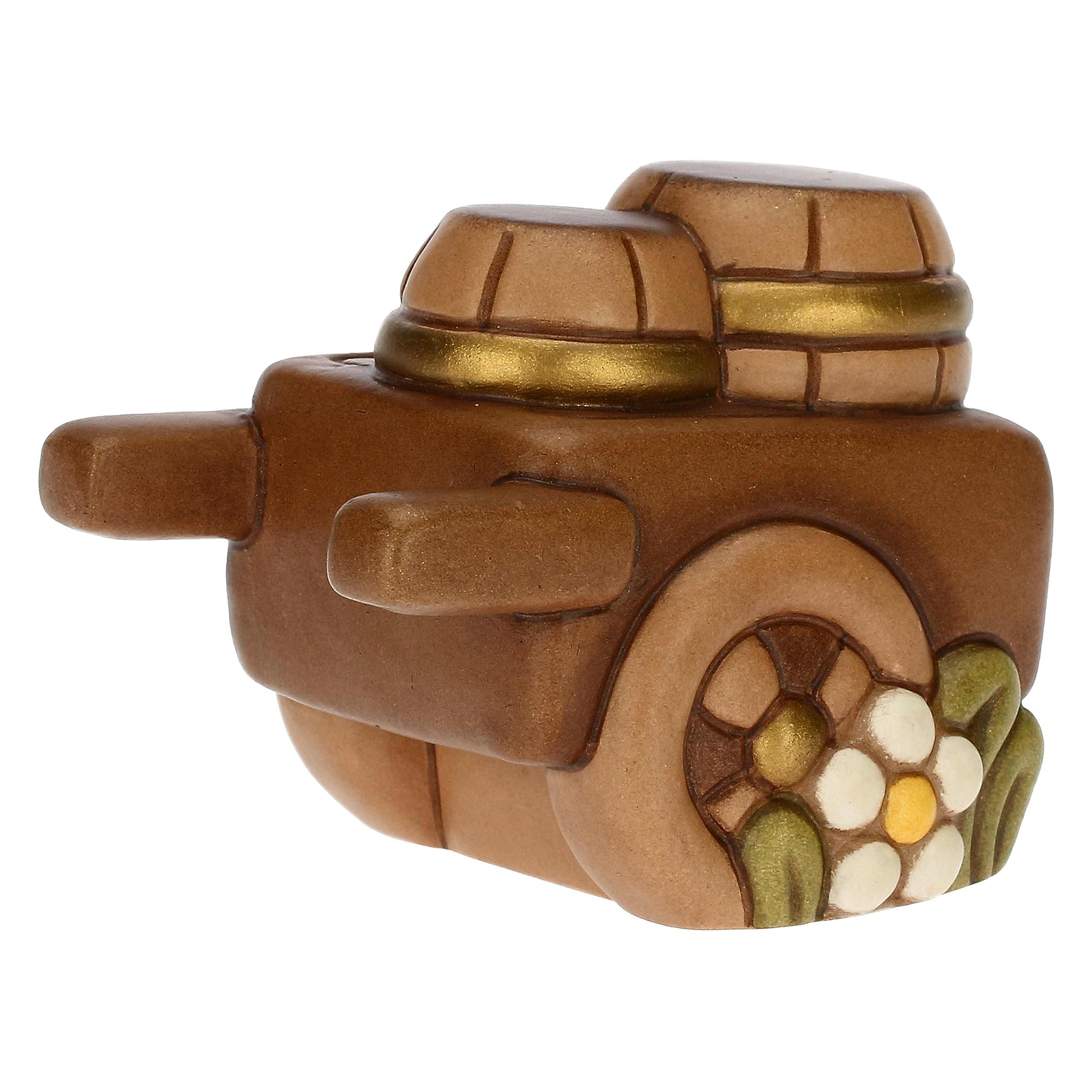 THUN - Carretto di Barili in Ceramica Decorata a Mano, Linea Presepe Classico, Decorazioni Natale Casa, 6.3x5.1x5.9 cm h