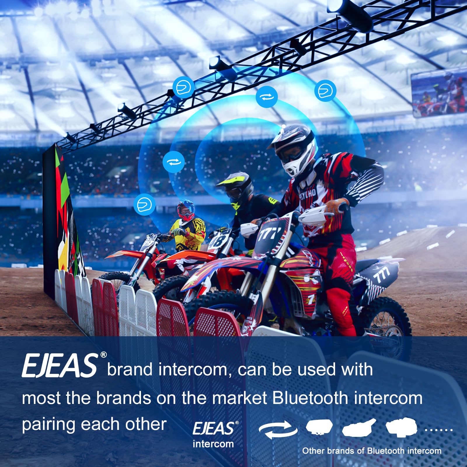 V4 Plus Sistema de Intercomunicación para Cascos de Moto Bluetooth, 1.500 m de Alcance, Comunicación Grupal para 4 Usuarios, Motociclismo, Árbitros de Fútbol, Esquí y Quad/Trail (3 Unidades)