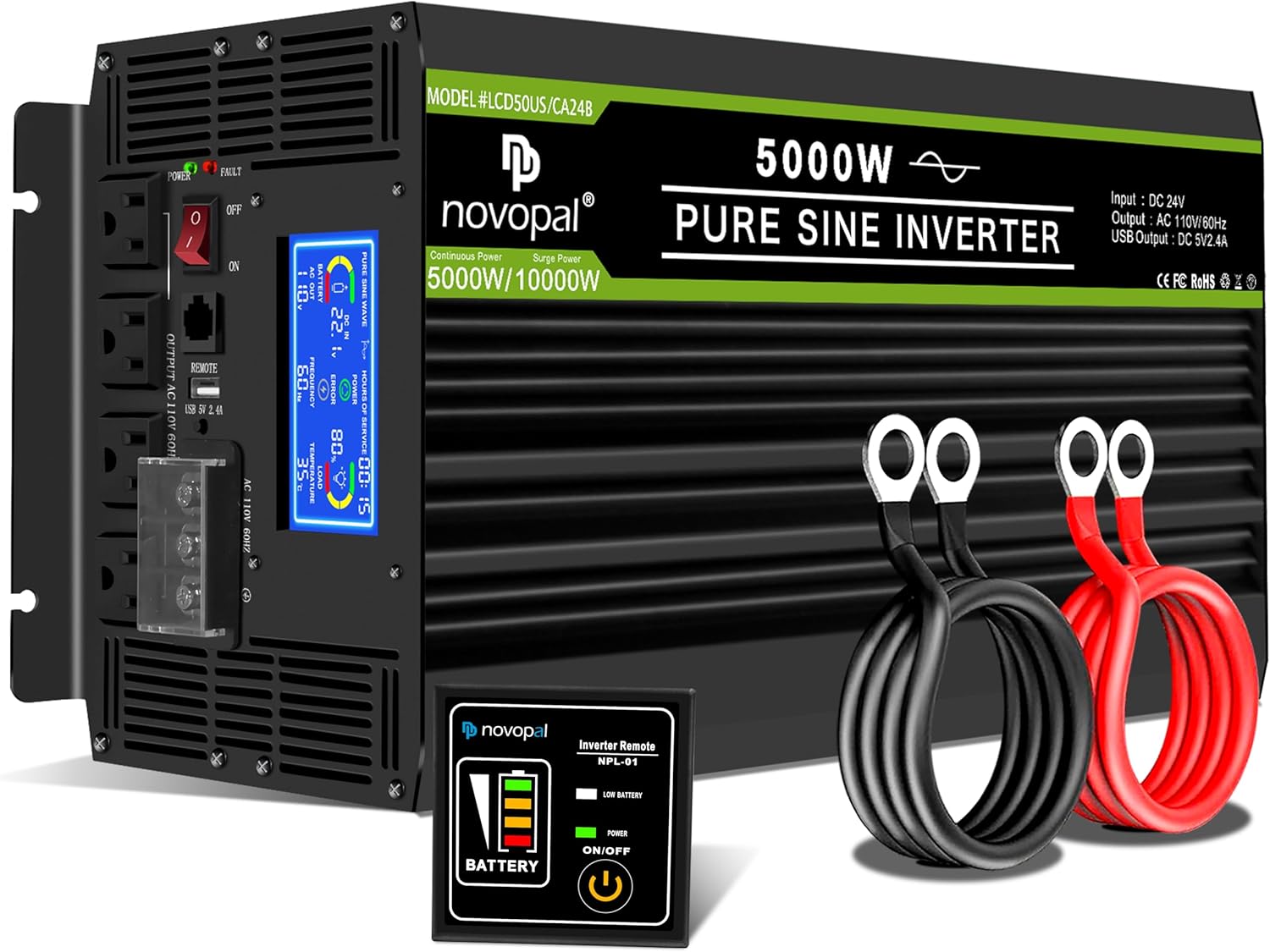 NOVOPAL 5000W Inverter and Included Accessories