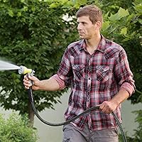 Vista 8 de Manguera de jardín resistente de 50 pies, manguera de agua flexible no expansible, manguera híbrida ligera resistente a las torceduras, manguera a