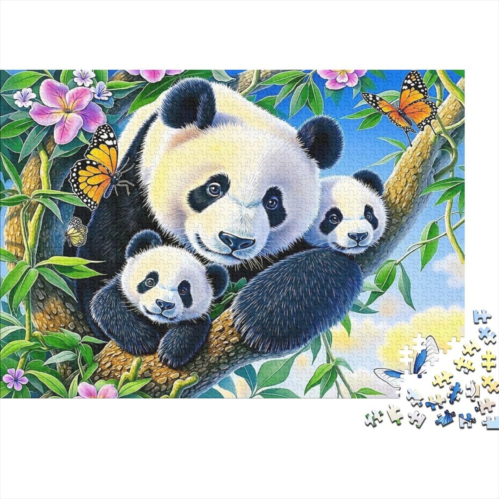 Puzzle 1000 Pièces Panda Dans La Salle De Bain – 50x70 Cm, Végétation Et Détente, Cadeau Parfait Pour Soirées En Famille