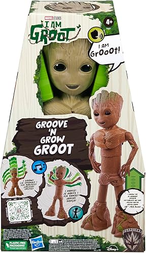 Miniatura 2 de Marvel Studios I Am Groot Groove 'N Grow Groot, figura de acción interactiva de 13.5 pulgadas, responde a la música y los sonidos, juguetes de