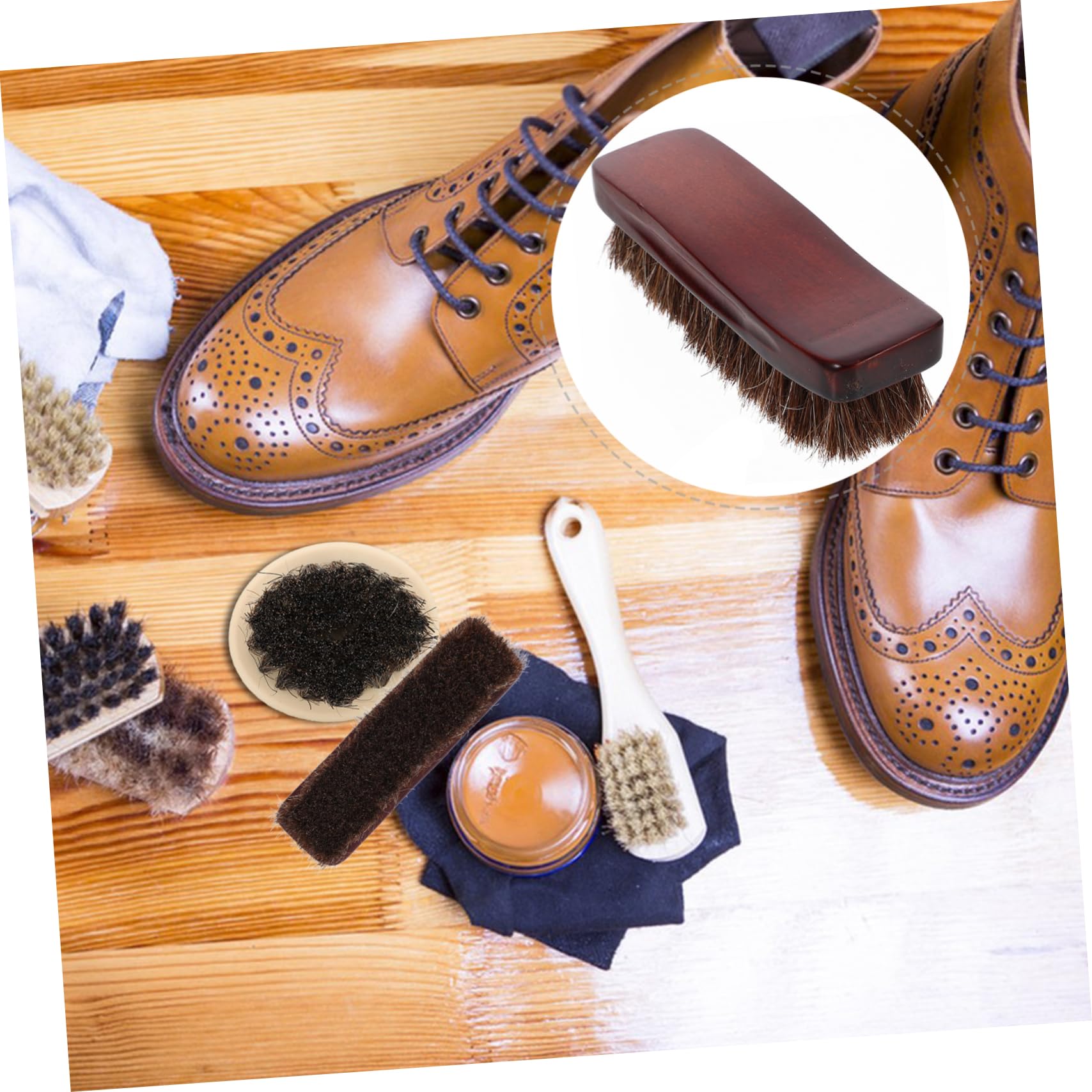 SHERCHPRY 5 Stück Schuhbürste Aus Holz Schuhreinigungsbürste Polierbürste Schwarz Schrubben Schuhcreme Stiefel Borsten Kleine Schuhreinigungsbürste Für Schuhe Stiefelbürste Schuh