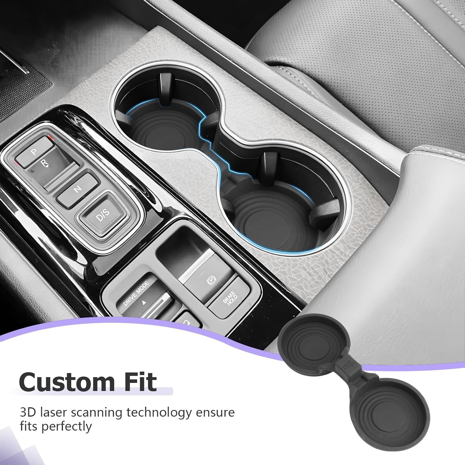 LUWU 2026 Passport Center Console Cup Holder Compatible with 2023-2026 Pilot & 2026 Passport Interior Accessories Center Console Silicone Cup Holder Insert 2026 Pilot Accessories Black image 3