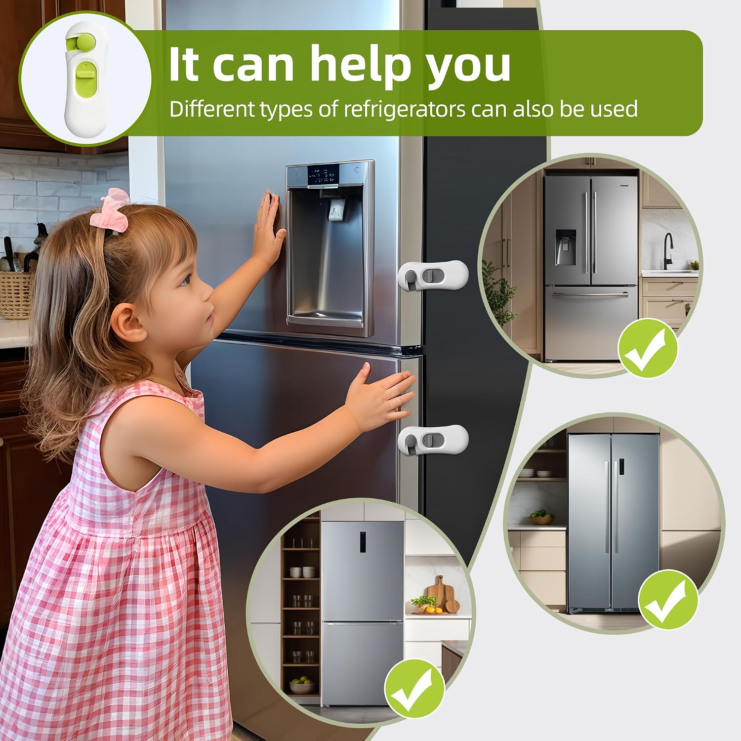 NiceTCU 5-Pack Child Proof Refrigerator Lock with 3M Adhesive image 2