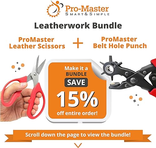 Miniatura 4 de Tijeras de cuero. Cuchillas pequeñas y afiladas duraderas de acero inoxidable - Corte sin esfuerzo - Tijeras grandes y cómodas para manualidades,