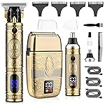 Saoilli Professional Hair Trimmer Hair Clippers for Men, Nose Hair Trimmer Men\'s Shaver Set,Cordless T-Blade Beard Trimmer Barber Clippers,Electric Foil Shavers Razor for Men Haircutting Kit
