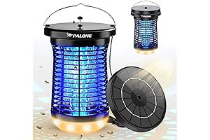 bugMD Solar Bug Zapper, Outdoor Mosquito Zapper with Detachable Solar Panel, Electric...