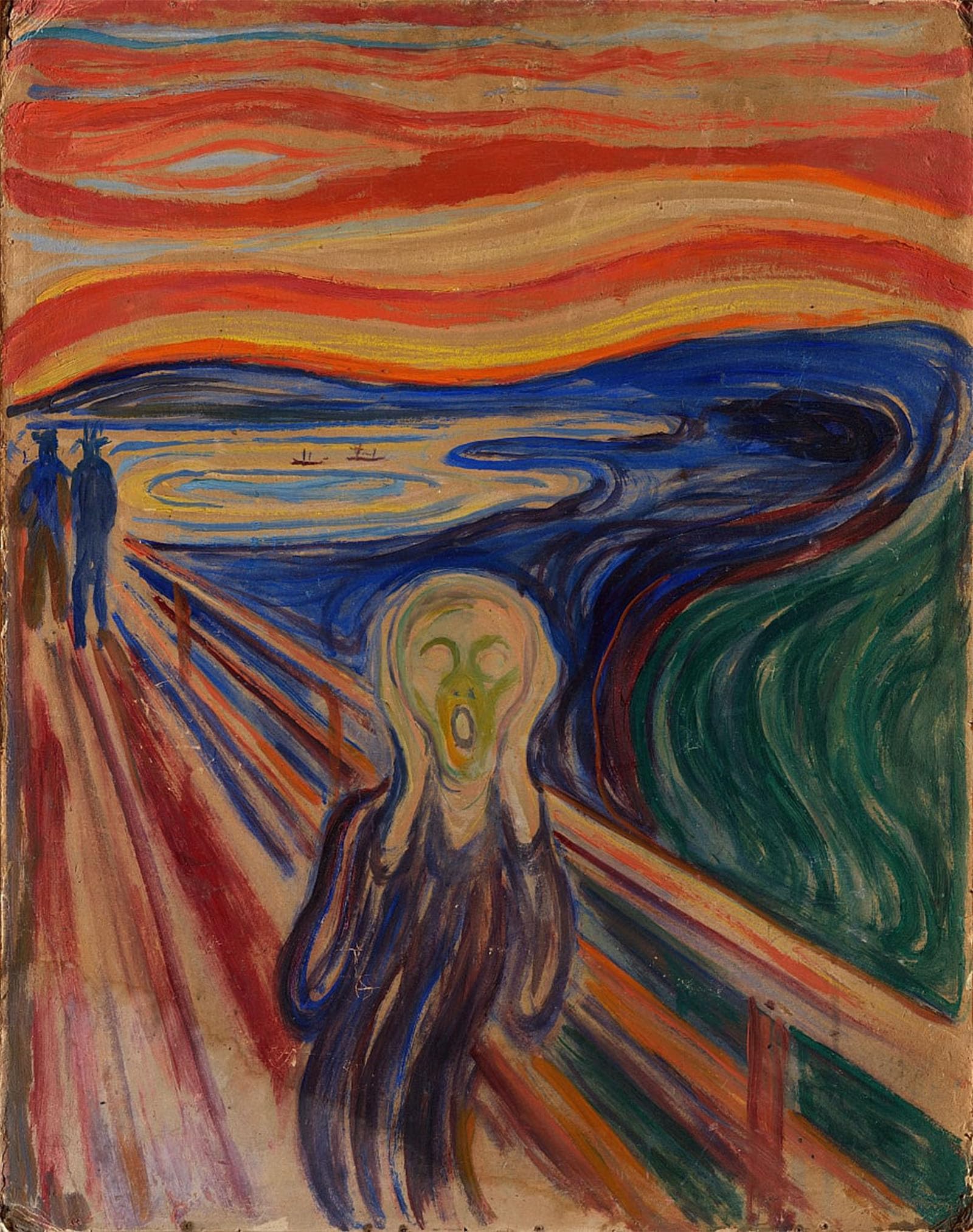 SERENDIPITP Abstract Painting Mural Print Picture Wall Decor Painting the Scream by Edvard Munch Vintage Wall Artwork for Home Decor 60x90cm