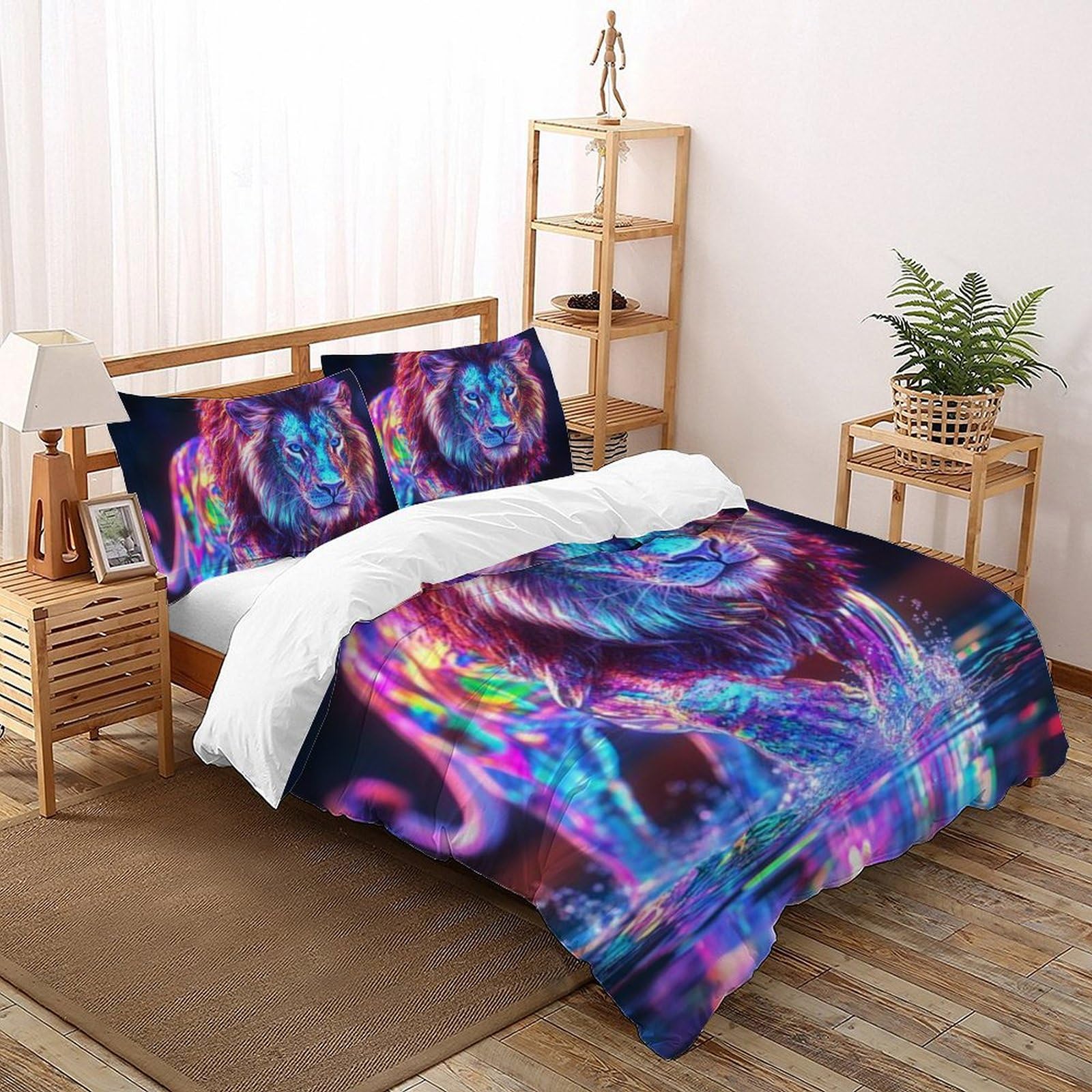 Housse de couette double lion pour en finir avec la corvée de lit