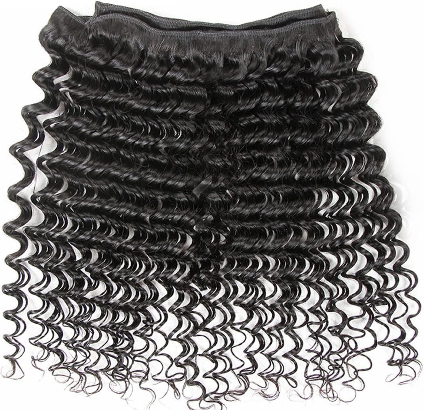 Sexycat Deep Curly Bundles with 13x4 HD Lace Frontal Human Hair 14 16 18+12 Inch 100% Unprocessed Brazilian Virgin Hair Extensions Water Wave Weave Bundles with Lace Frontal - Image 2
