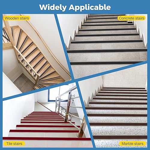 Miniatura 4 de Bordes de vinilo para escaleras, protector de borde de escalera, borde de escalón, antideslizante e impermeable, para interiores y exteriores, tiras