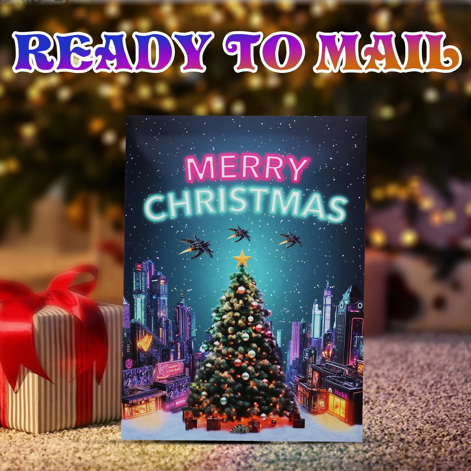 APOTODITO Tarjetas musicales de Navidad, tarjetas de Navidad únicas con música y luz, regalo Navidad, vacaciones, Año Nuevo, para mujeres, hombres, niños, familia, amigos, niños.