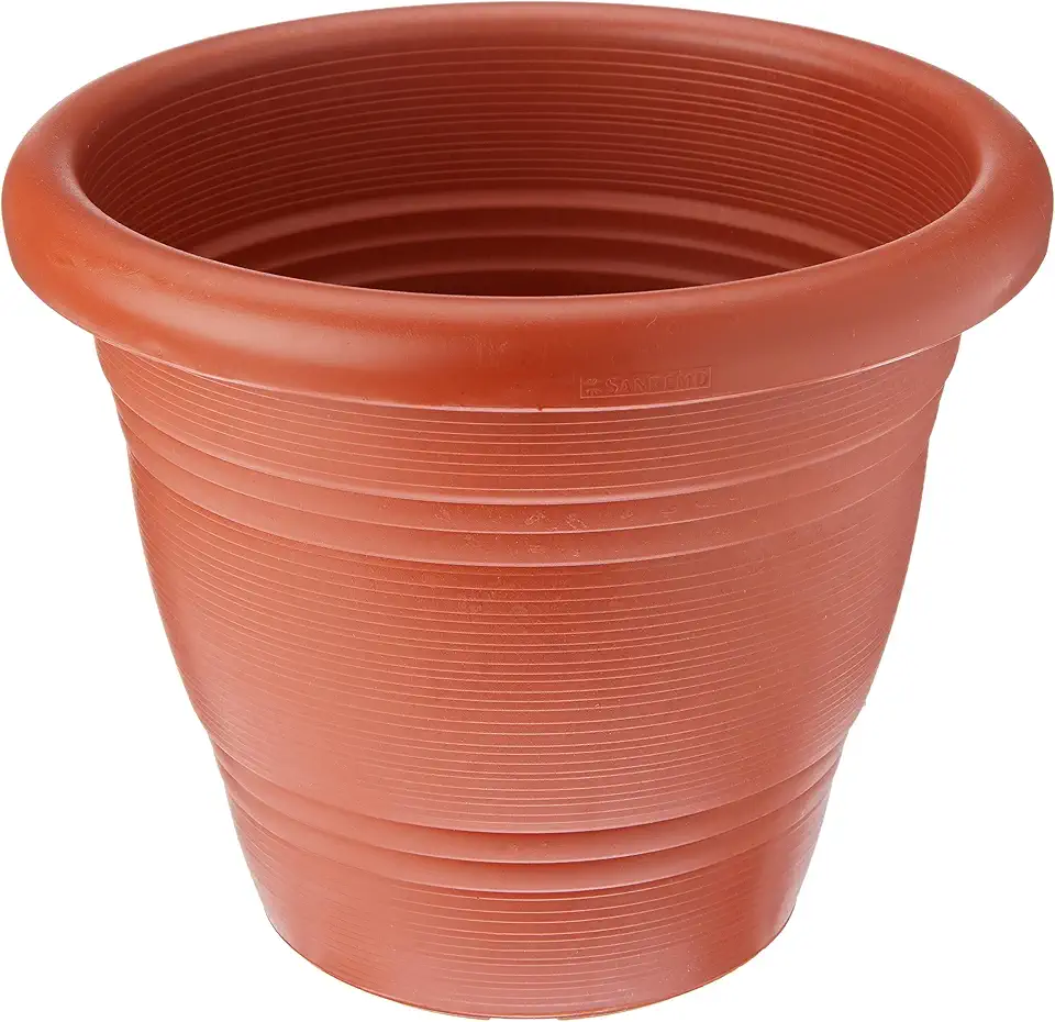 Sanremo - Vaso Redondo Plástico para Jardinagem de 17 cm, Linha Boulevard