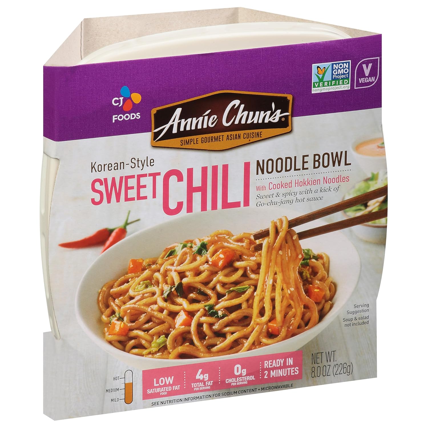 Annie Chun's Sweet Chili Noodle Bowl, Korean Style, Vegan, 48 Oz, 6 count