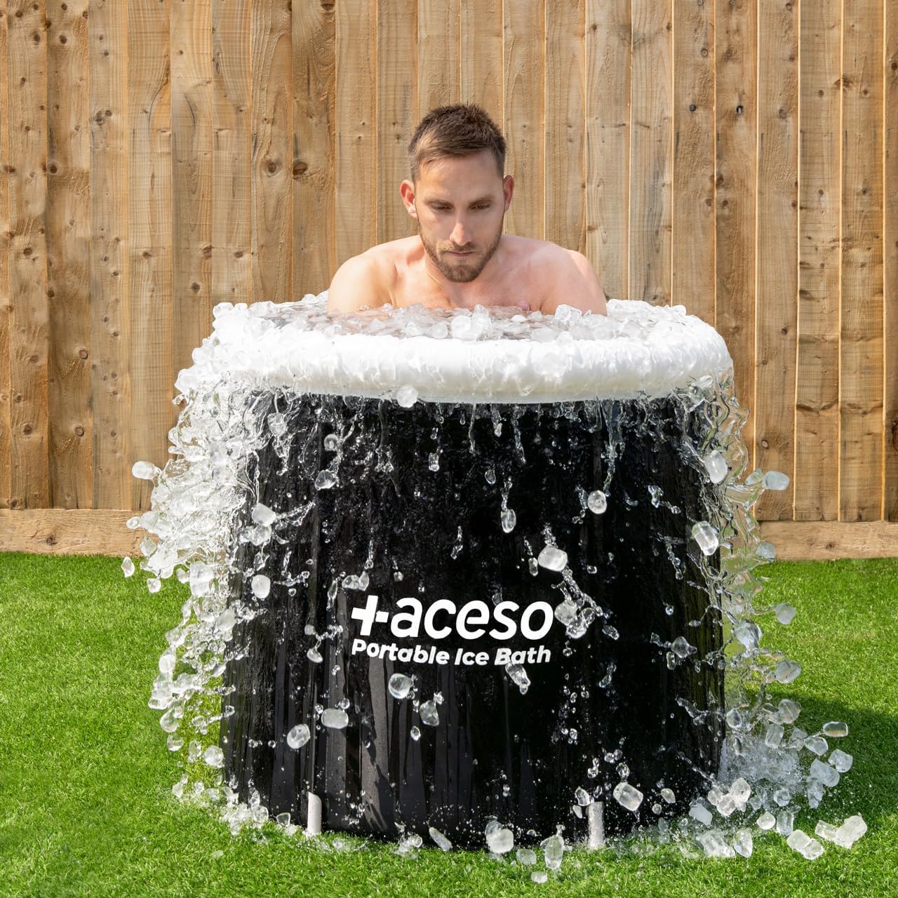 FORZA Vasca Ghiaccio Portatile per Atleti | Ideale per Il Recupero E Prestazione | con Coperchio E Copertura | Immersione Terapia Acqua Fredda [capacità 370L]