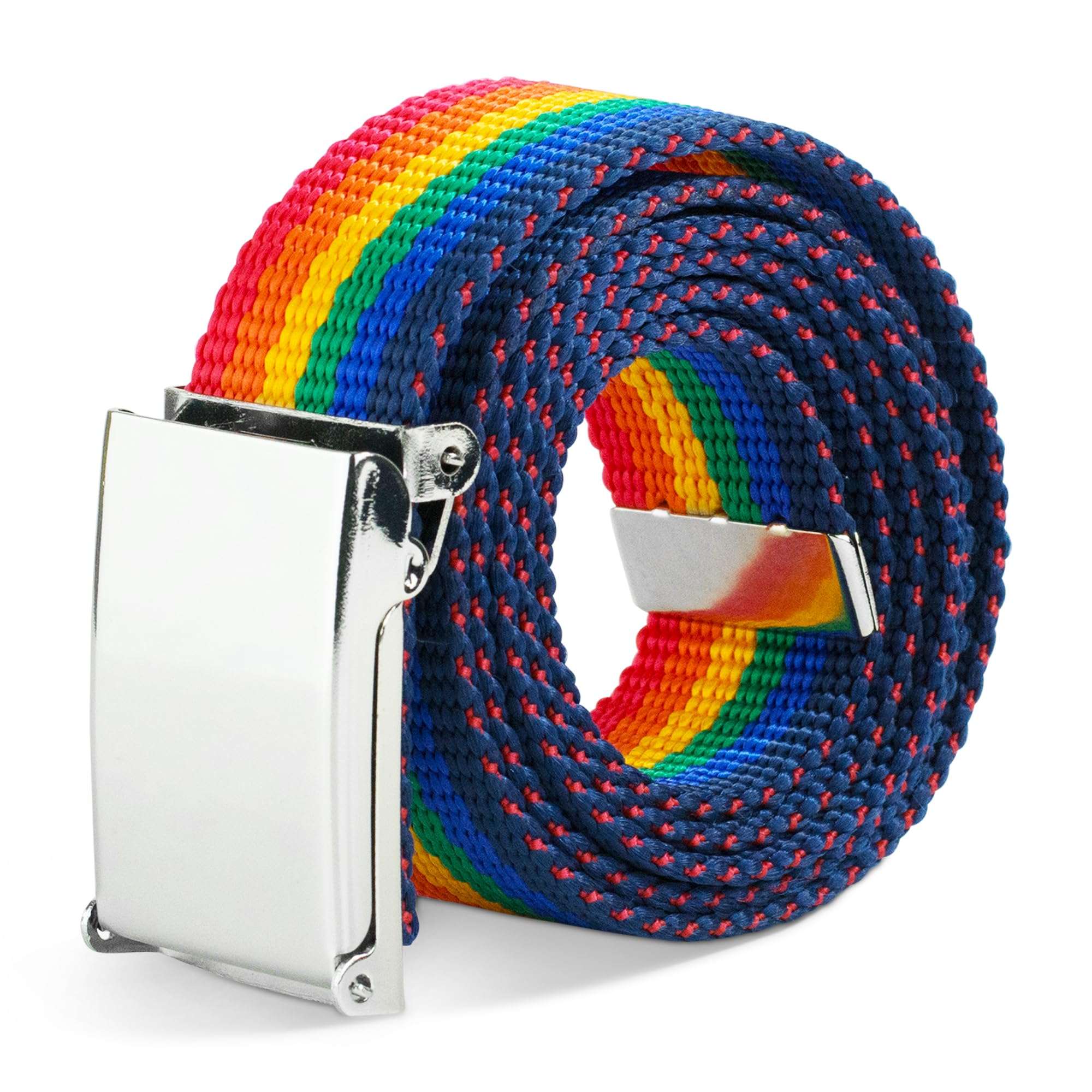 Buckle-Down mens Buckle-down Web Belt Checkered 1.25", Rainbow, 1.25" Wide - Fits Waist Up to 42"