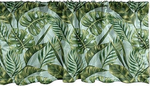 Miniatura 69 de Lunarable Cenefa de ventana azul pálido, diseño de conchas de vida submarina grunge, estrellas de mar, arte marítimo incompleto, cenefa de cortina