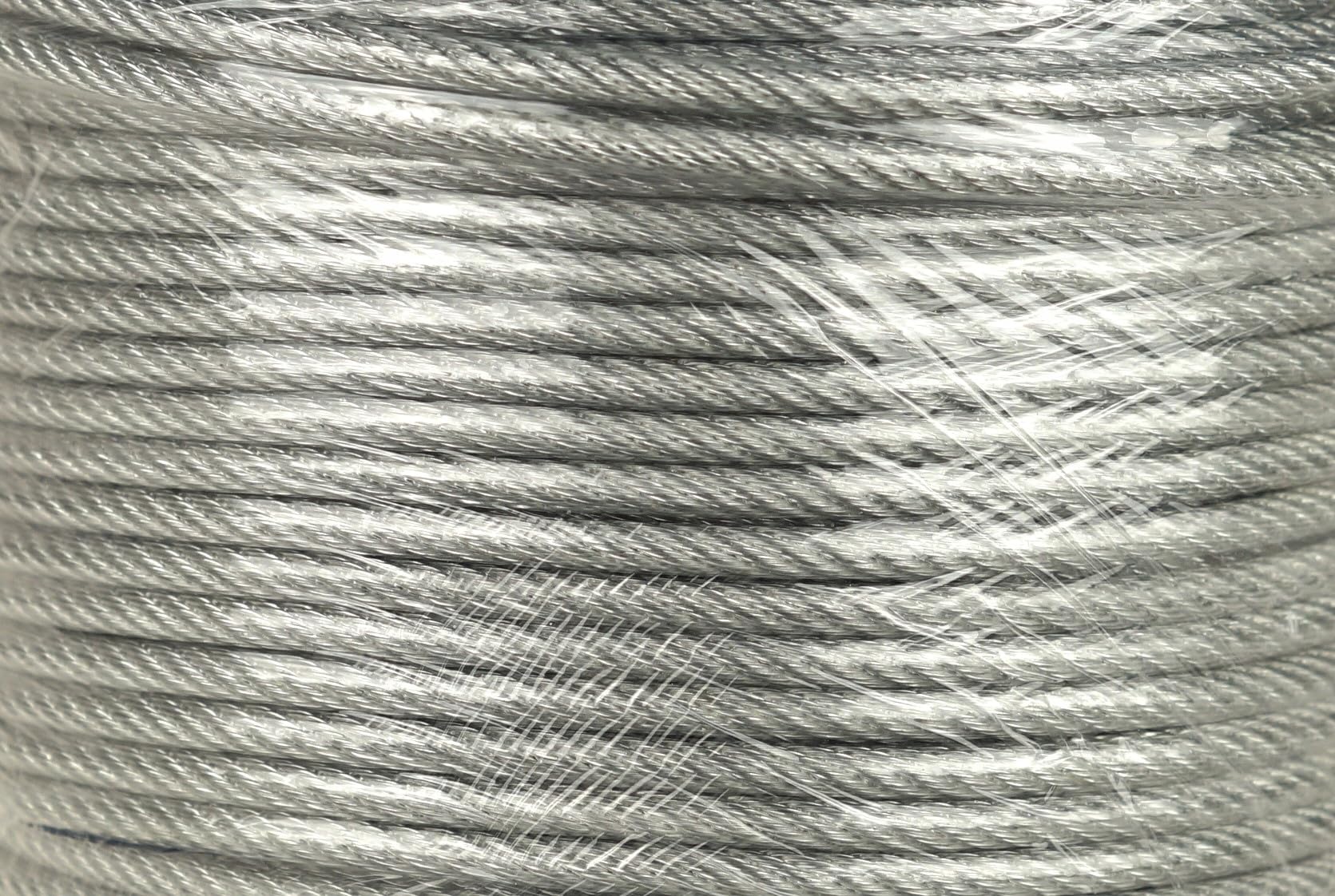 Câble en acier gainé PVC, 8 mm, rouleau de 50 m, câble galvanisé selon DIN 3052, fil de tension protégé contre la corrosion, résistant à la déchirure jusqu'à 2100 kg – Polyvalent