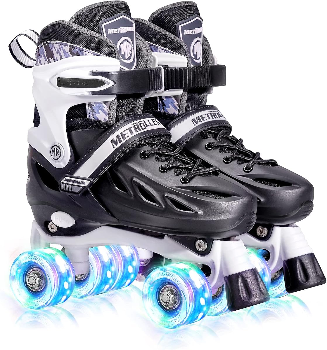 METROLLER Girls Women Roller Skates Adult Boys Teens | Adjustable Size Hard Shell for Kids Rollerskates with Light up Wheels