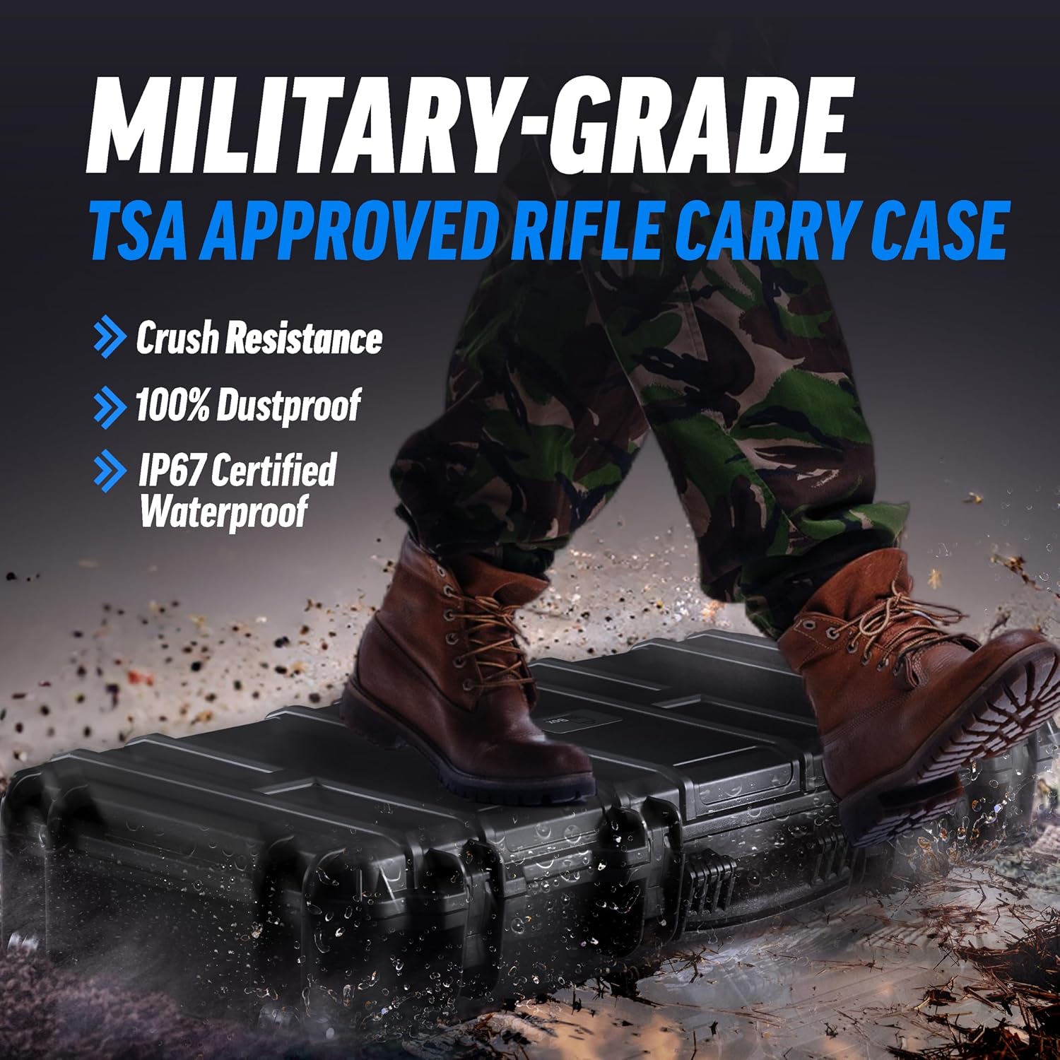BluBox TSA Approved Rifle Carry Case - Waterproof Long Case