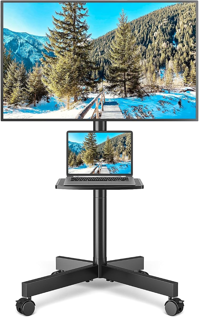 Rfiver Rolling TV Stand with Shelf for 23-65 inch TVs up to 88lbs