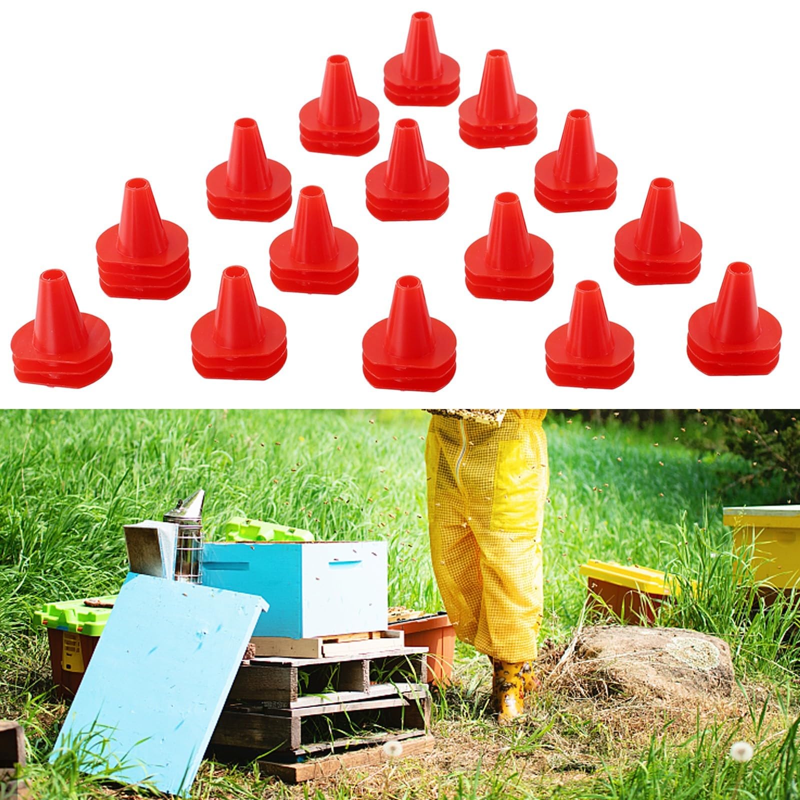 Essentials - Juego de 50 dispositivos de escape de abeja ecológicos para nidos