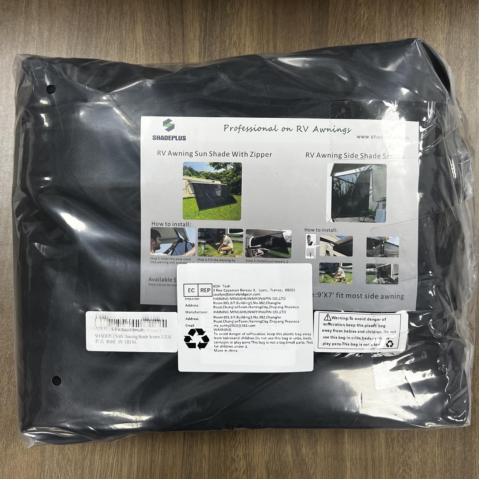 Pare-soleil pour camping-car - Paroi latérale en maille noire - Partie latérale universelle pour caravane - Protection UV et brise-vue