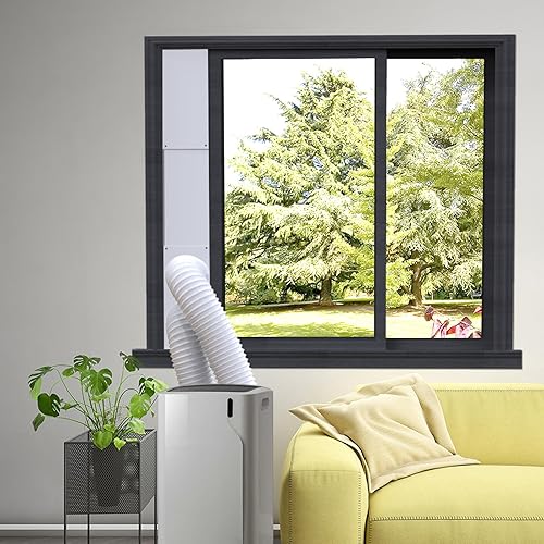 Miniatura 7 de GCGOODS Kit portátil de ventana de CA, kit de placas de sellado de manguera Daul para ventanas corredizas y colgadas de 5 pulgadas de diámetro,