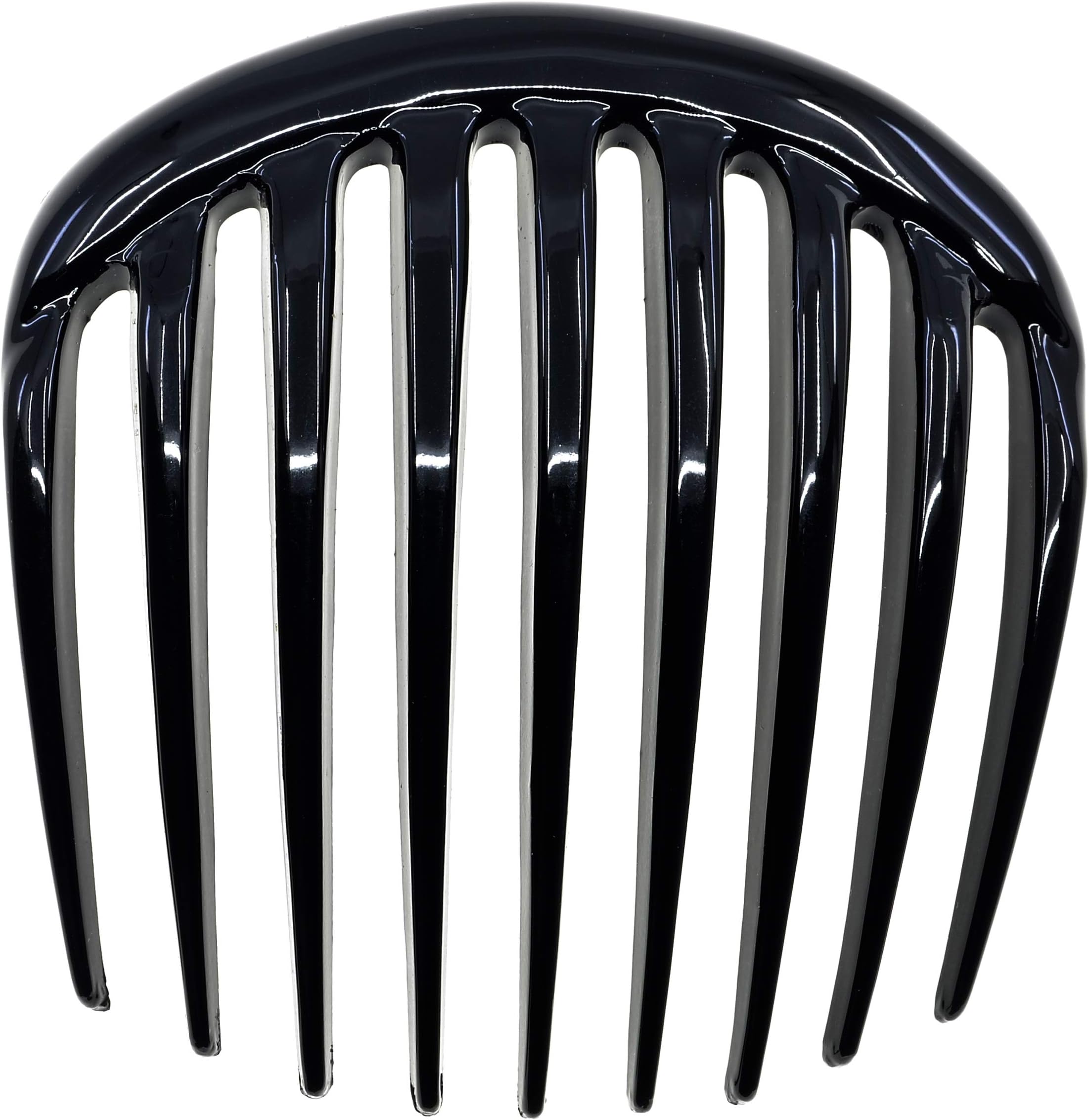 Camila Paris CP2873 French Hair Side Comb Small Rounded, Black, French Twist Hair Combs, Strong Hold Hair Clips for Women Bun Chignon, No Slip Styling Girls Hair Accessories Made in France