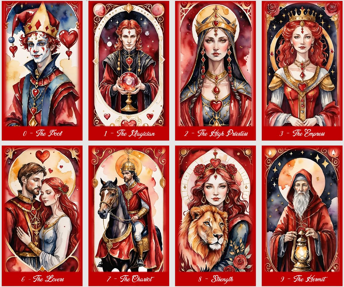 Love Tarot Cards – Jeu de 78 cartes de tarot romantique pour des lectures émotionnelles profondes
