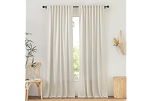NICETOWN Linen Curtains for Bedroom, Natural & Soft Premium Solid Sheer Curtains...