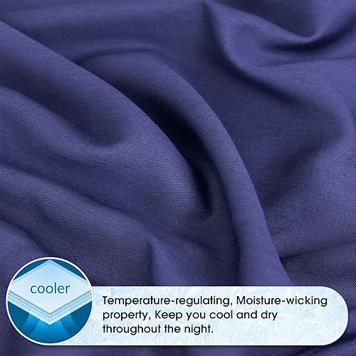 Miniatura 9 de David's Home Juego de sábanas refrescantes de 100 % rayón derivado de bambú, sedosas, suaves, transpirables para personas que duermen con calor,