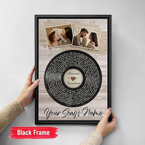 Vista 173 de H-DEWALL Letras de canciones personalizadas con marco, arte de pared musical personalizado para él, decoración sentimental y regalo inspirador