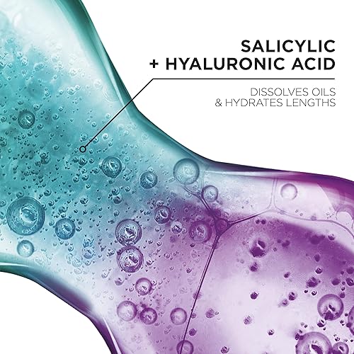 Miniatura 3 de L'Oreal Paris Elvive Hyaluron + Pure 72H Acondicionador rehidratante para cabello graso, acondicionador para cabello con ácido salicílico y ácido