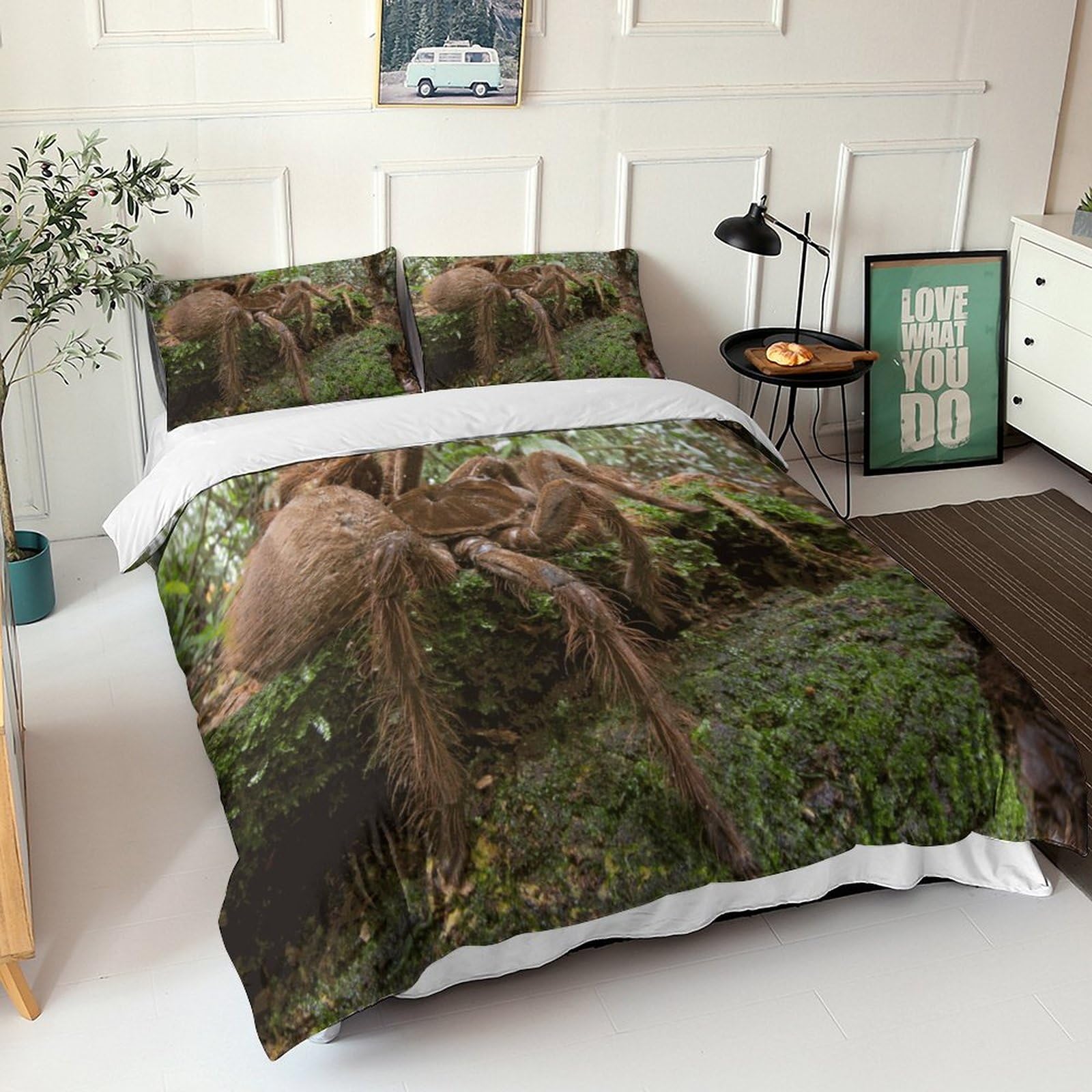Housse de couette araignée 3D lit double King size pour chambre d'ado passionné de reptiles