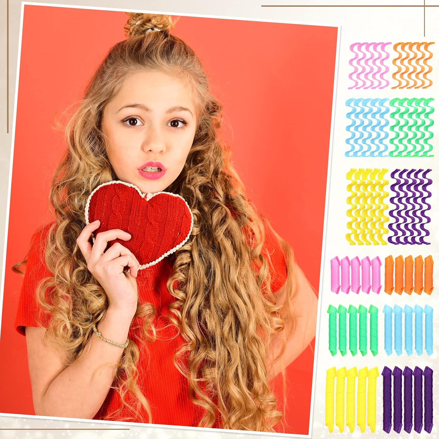 Buy 60 Pcs No Heat Hair Curlers Rollers Spiral Curls Styling Kit Two