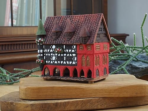 Miniatura 3 de Cerámica arte cono incienso titular decoración de habitación hecho a mano coleccionable miniatura ayuntamiento en Fulda, Hessen, Alemania R321
