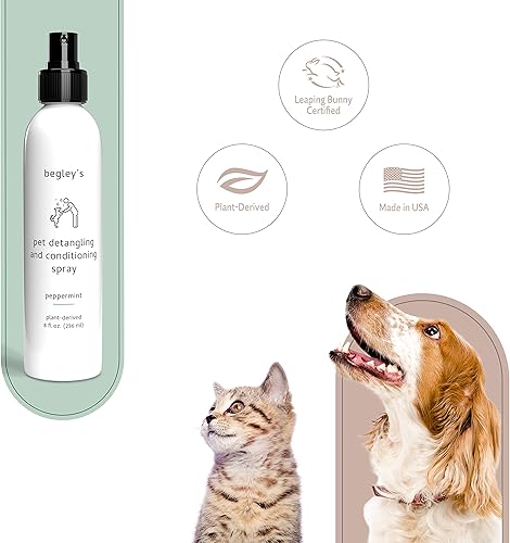 Miniatura 10 de Begley's Natural Pet - Aerosol desenredante perfumado de aceite esencial de primera calidad para perros, cachorros y gatos, acondicionador sin