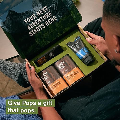 Miniatura 2 de Every Man Jack Set de regalo para el baño y el cuerpo de ámbar + sándalo para hombre, ingredientes limpios y aroma de sándalo, ámbar y vetiver,