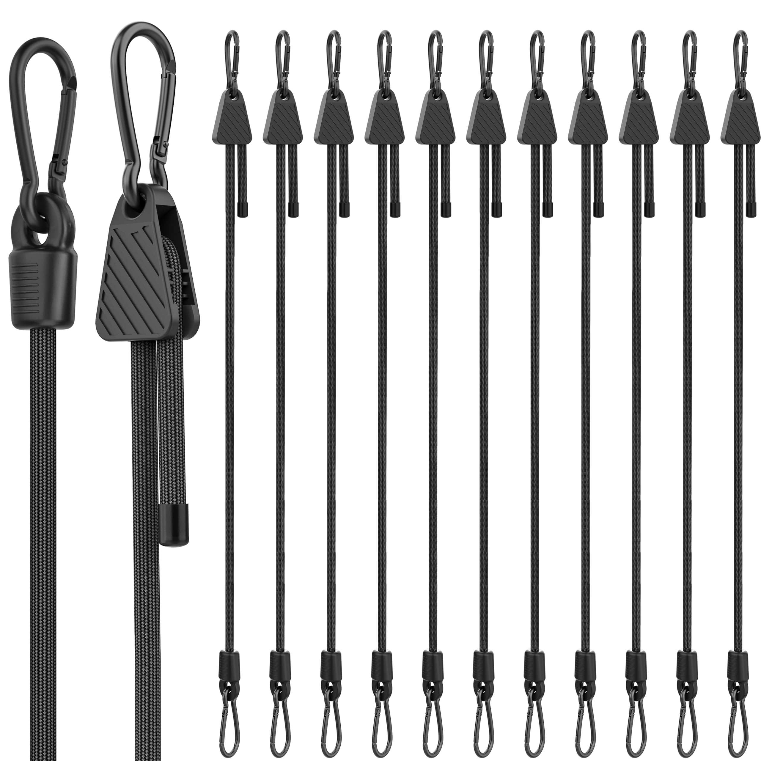 Bungee Cords with Hooks, Upgrade 120cm Adjustable Bungee Cords with Carabiner Hooks