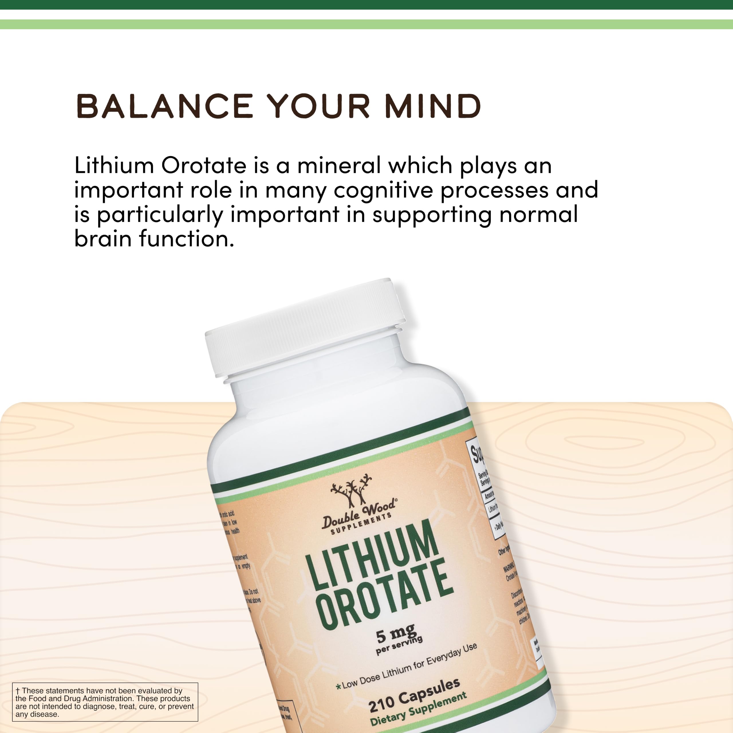 Lithium Orotate 5mg Elemental, Low Dose for Everyday Use, 210 Capsules — Amazon image 4