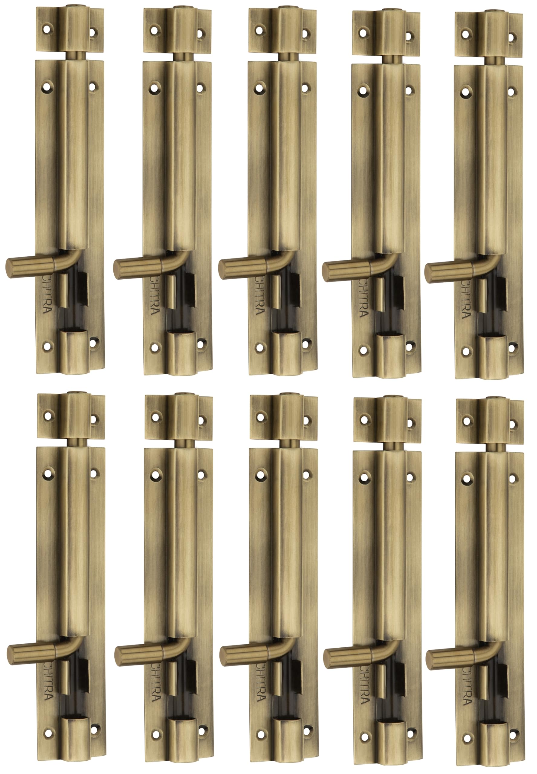 Chitra ALTB-1001 3 Inch Alluminium Tower Bolts for Home & Office Doors & Windows Tower Bolt with Stainless Steel Rod Pack of 10 (Antique Brass Finish) (B0CMQSSWVT) Amazon Price History, Amazon Price Tracker