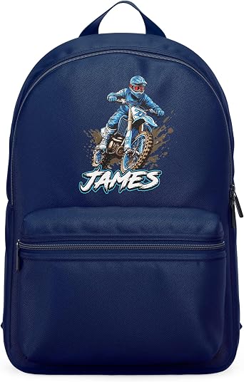 Purple Print House Personalised Dirtbike Mini Backpack For Kids Off Road Motorbikes Back To School Nursery Bag